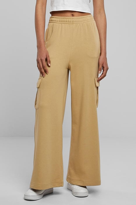 LADIES HIGHWAIST WIDE LEG CARGO TERRY PANTS UNIONBEIGE 1