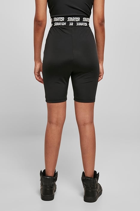 LADIES STARTER LOGO TAPE CYCLE SHORTS BLACK 2