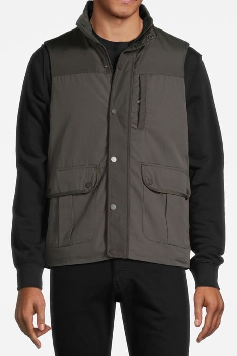 CORBY CANVAS GILET DARK GREY 1