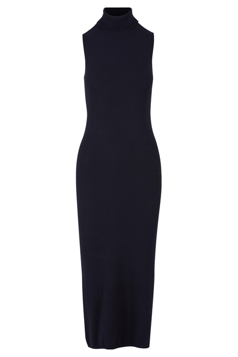 LADIES KNITTED ECO VISCOSE TURTLENECK DRESS BLACK 3