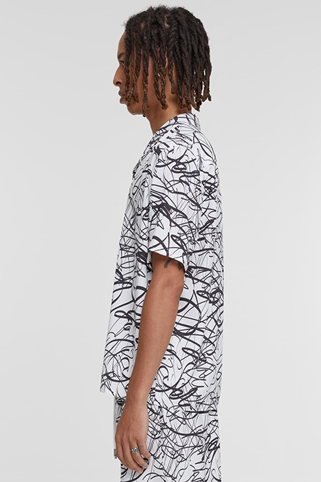 VISCOSE AOP RESORT SHIRT WHITESCRIBBLE 6
