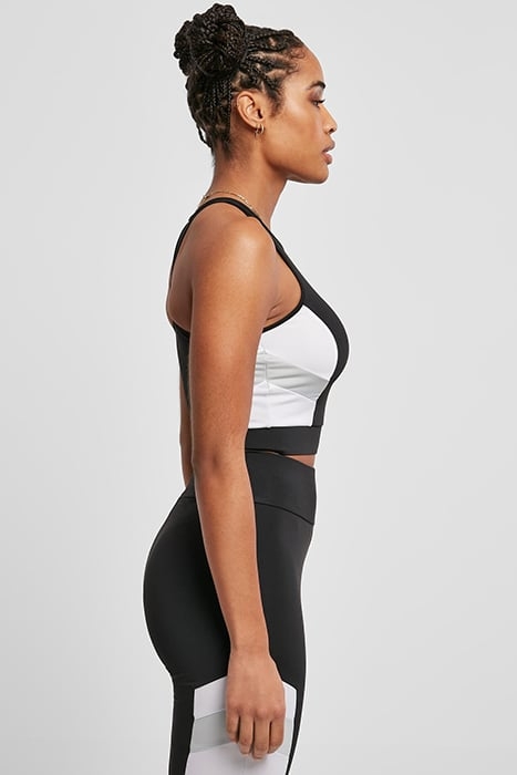 LADIES STARTER SPORTS CROPPED TOP BLACK/WHITE 7