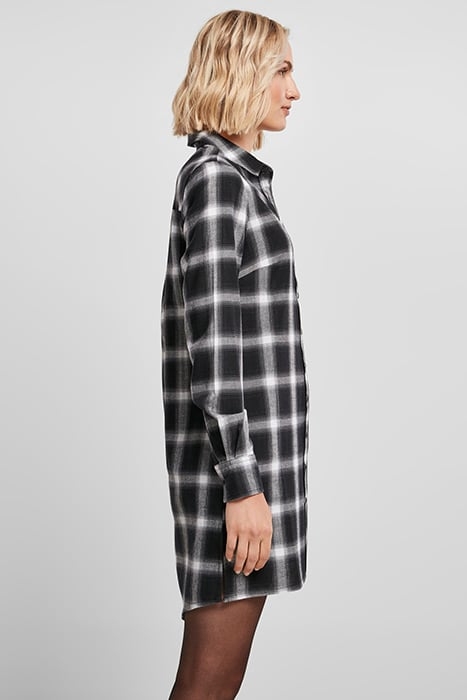 LADIES COTTON CHECK SHIRT DRESS BLACK/WHITE 7
