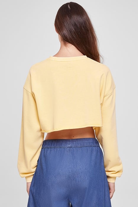 LADIES CROPPED FLOWER EMBROIDERY TERRY CREWNECK VINTAGESUN 2