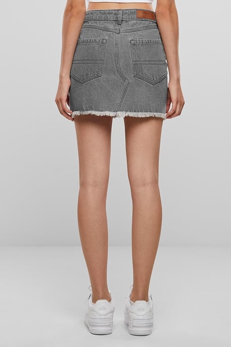 LADIES HEAVY MINI DENIM SKIRT NEW GREY WASHED 2