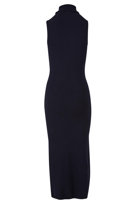 LADIES KNITTED ECO VISCOSE TURTLENECK DRESS BLACK 4