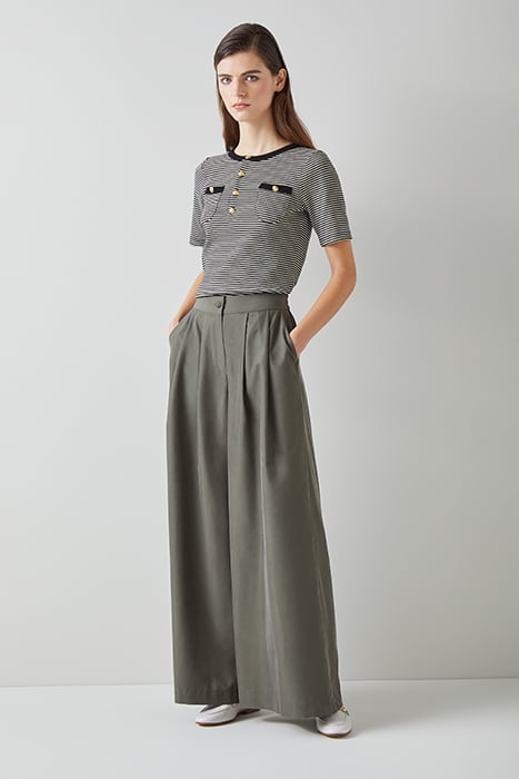 CHARLIE STRIPE T-SHIRT BLACK/CREAM 2