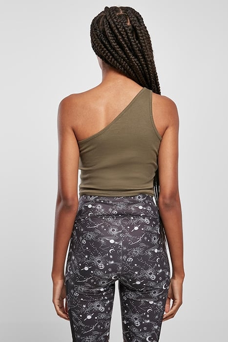 LADIES CROPPED ASYMMETRIC TOP KHAKI 2