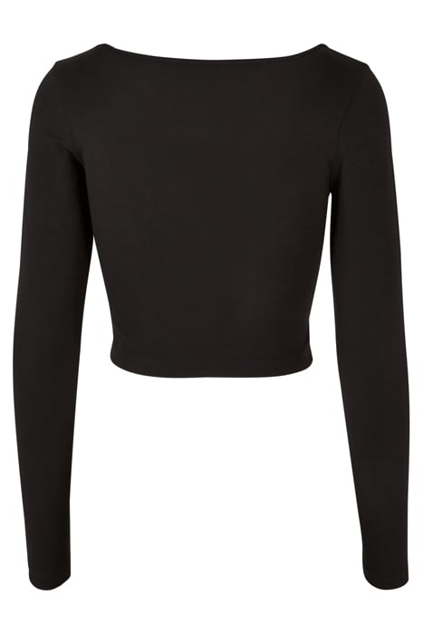 LADIES ORGANIC WIDE NECK CROPPED LONGSLEEVE BLACK 5