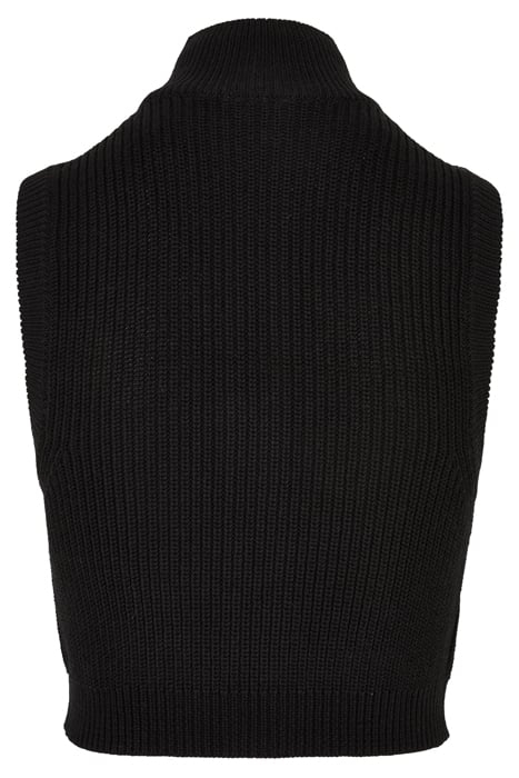 LADIES SHORT KNIT VEST BLACK 5