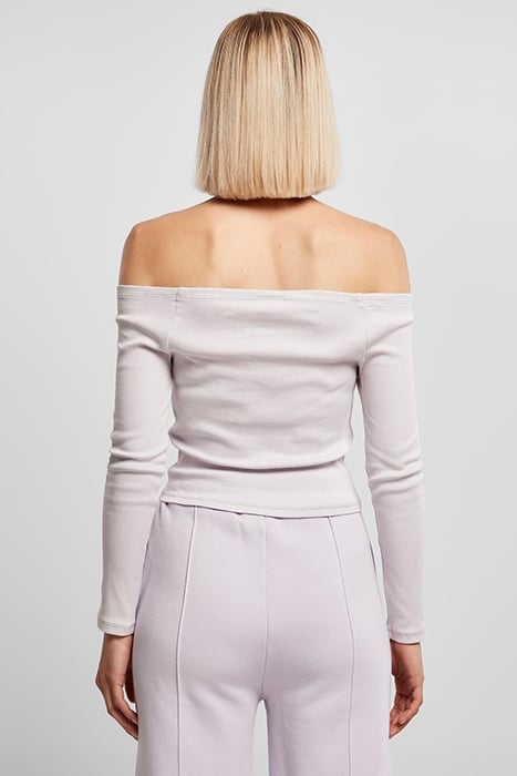 LADIES OFF SHOULDER RIB LONGSLEEVE SOFTLILAC 2