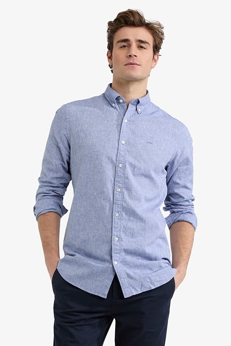 COTTON LINEN SHIRT VINTAGE BLUE 1