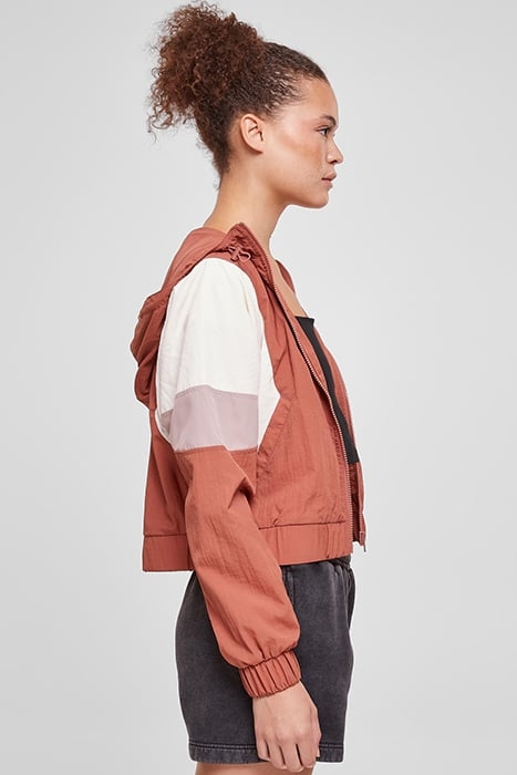 LADIES SHORT 3-TONE CRINKLE JACKET TERRACOTTA/WHITESAND/DUSK 7