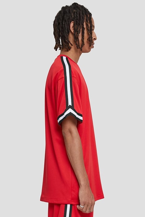 OVERSIZED STRIPES MESH TEE CITYRED 7