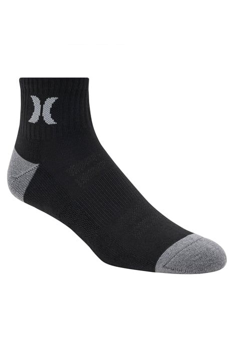 6PK MENS 1/2 TERRY QTR CREW BLACK 2