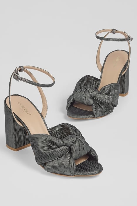 ELIANA KNOTTED SANDAL PEWTER 3