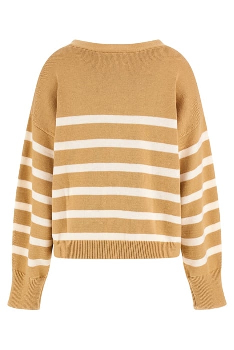 MIRELLE LS CARDI SWT FOAMY TAUPE AND WHIT 2