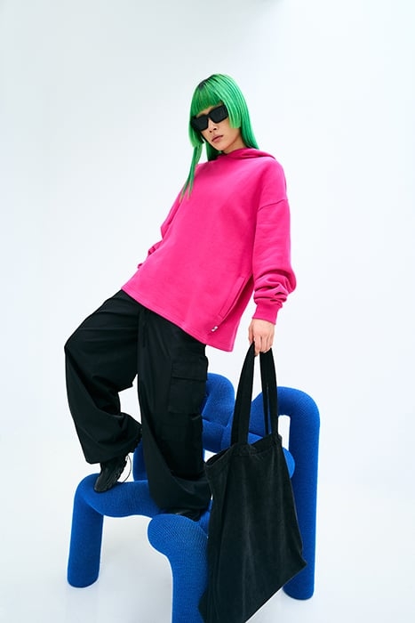 ORGANIC LOOSE HOODY HIBISKUSPINK 8