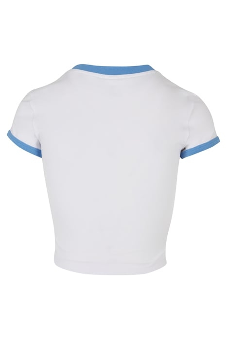 LADIES STRETCH JERSEY CROPPED TEE WHITE/HORIZONBLUE 5