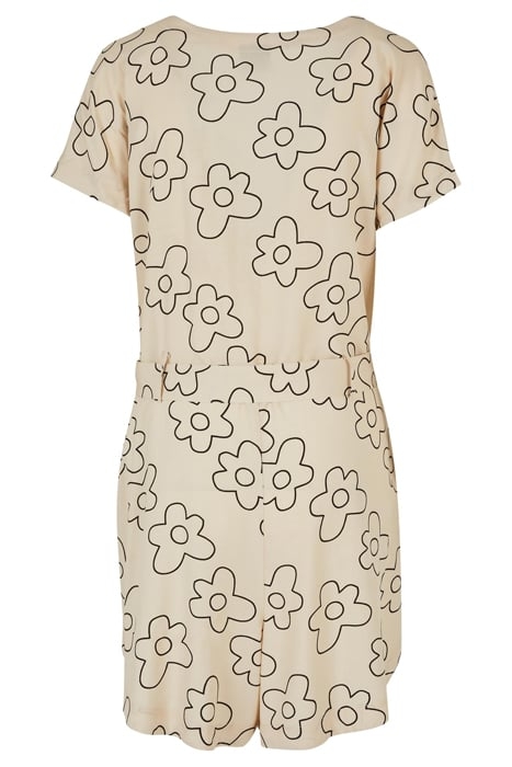 LADIES SHORT VISCOSE BELT JUMPSUIT SOFTSEAGRASSFLOWER 5