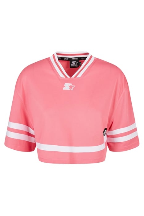 LADIES STARTER CROPPED MESH JERSEY PINKGRAPEFRUIT/WHITE 4