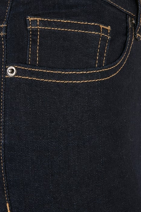 LADIES ORGANIC HIGH WAIST SKINNY JEANS DARKBLUE RAW 8