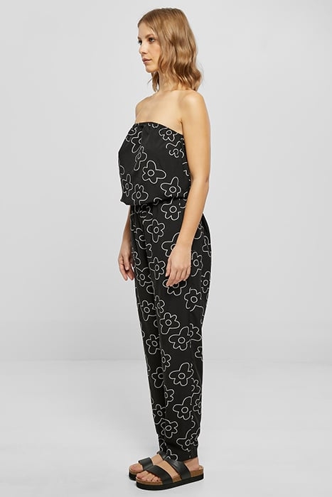 LADIES VISCOSE BANDEAU JUMPSUIT BLACKFLOWER 6