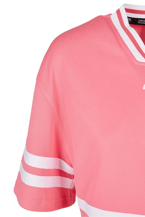 LADIES STARTER CROPPED MESH JERSEY PINKGRAPEFRUIT/WHITE 8