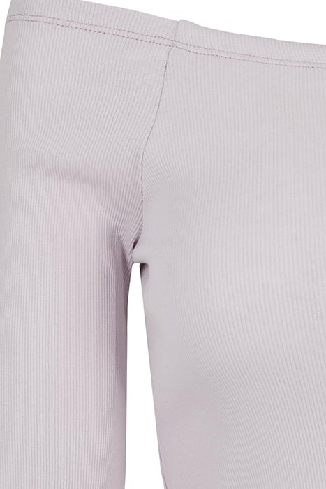 LADIES OFF SHOULDER RIB LONGSLEEVE SOFTLILAC 8