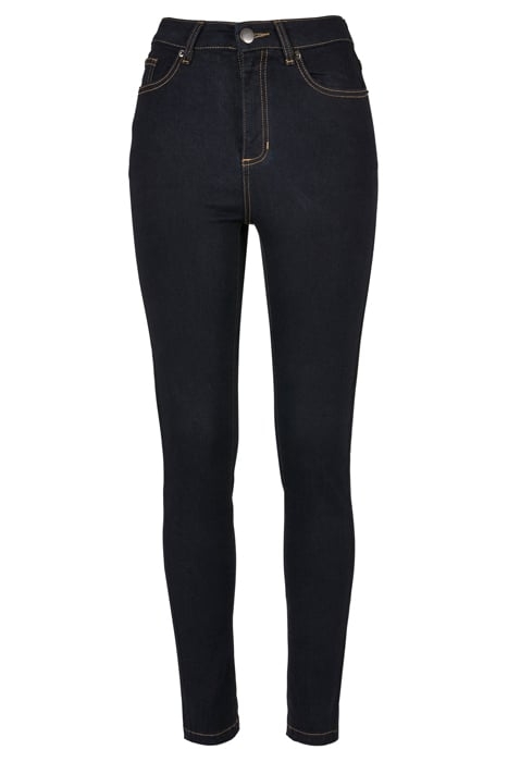 LADIES ORGANIC HIGH WAIST SKINNY JEANS DARKBLUE RAW 4