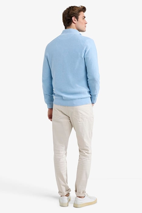 STRUCTURED ZIP THRU CARDIGAN LIGHT BLUE 3