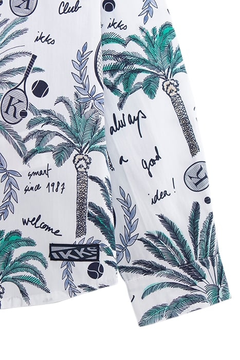 BOYS’ WHITE SHIRT WITH PALM TREE AND TENNIS RACKET PRINT 4