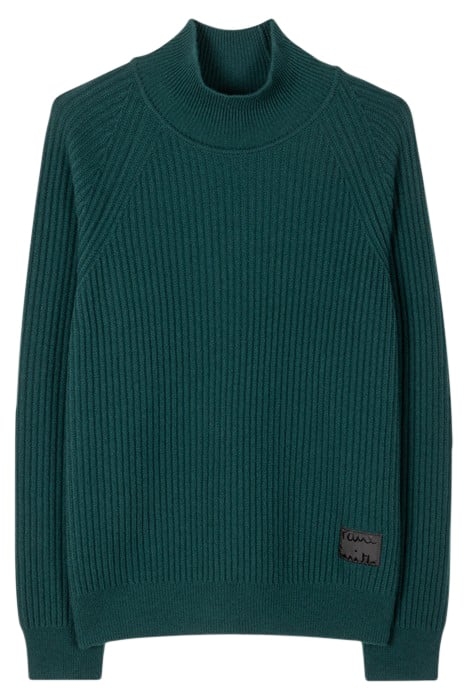 GENTS PULLOVER ROLL NECK BOTTLE GREEN 4