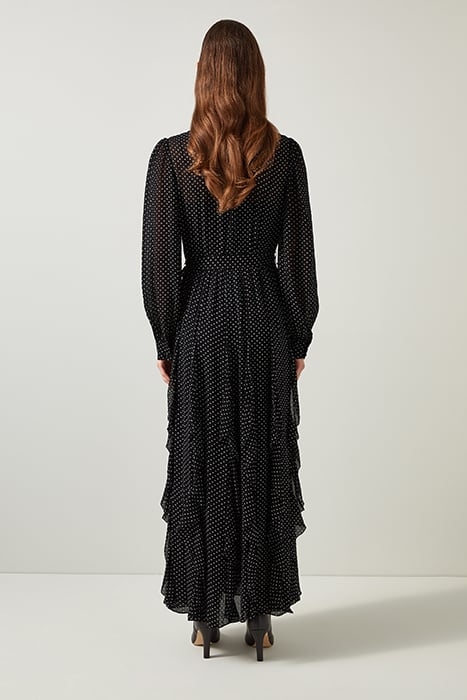 LUCIE POLKA MAXI DRESS BLACK/CREAM 2