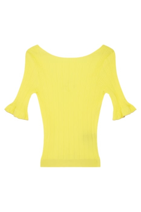 WOMENS KNITTED SWEATER SS SCOOP NECK YELLOW 2