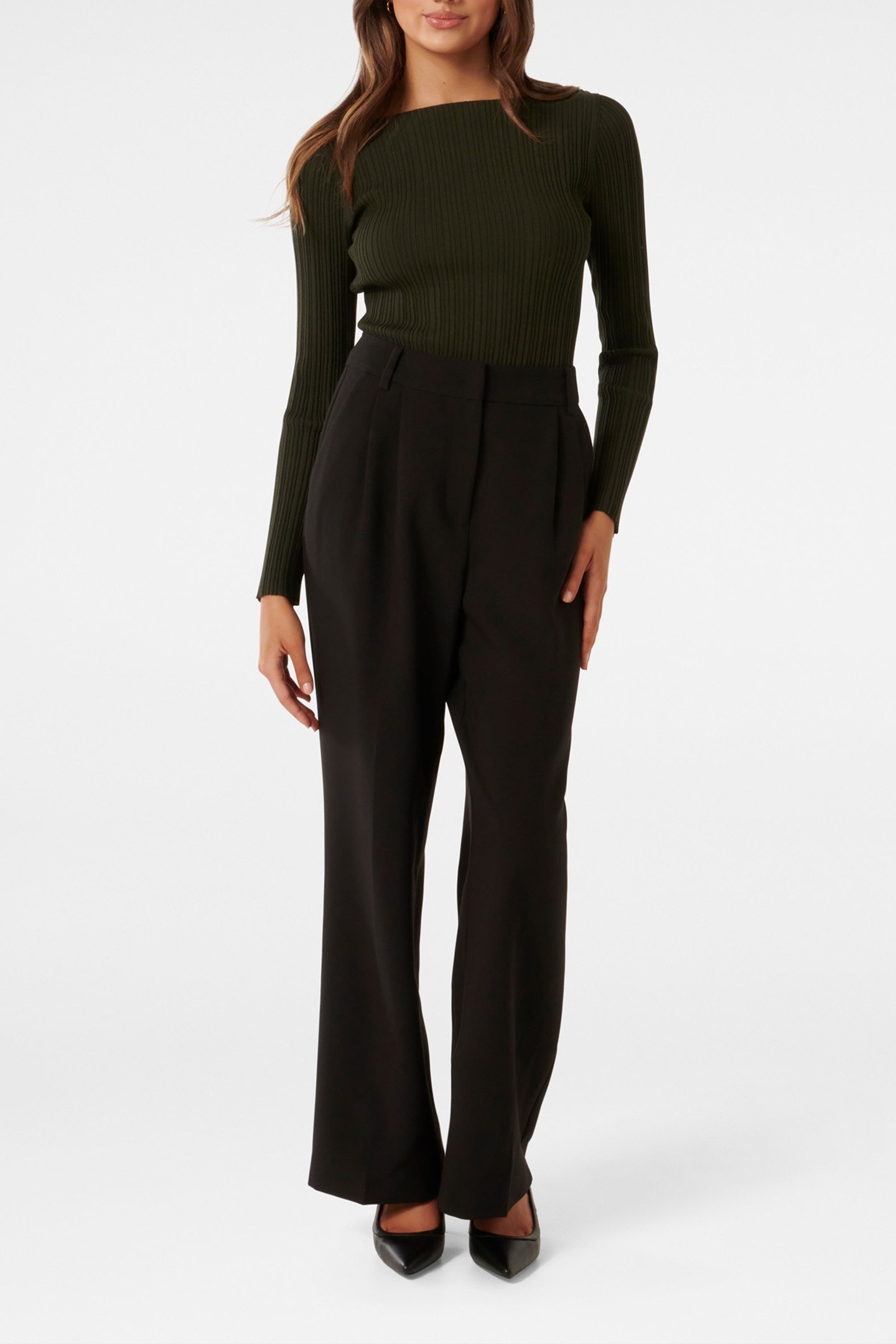 TESSA PETITE STRAIGHT LEG PANTS BLACK 3