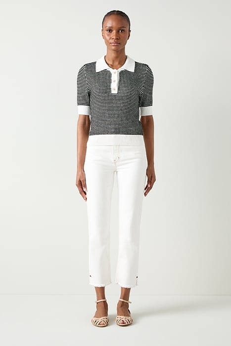 NANCY STRIPE KNITTED SWEATER BLACK/CREAM 1