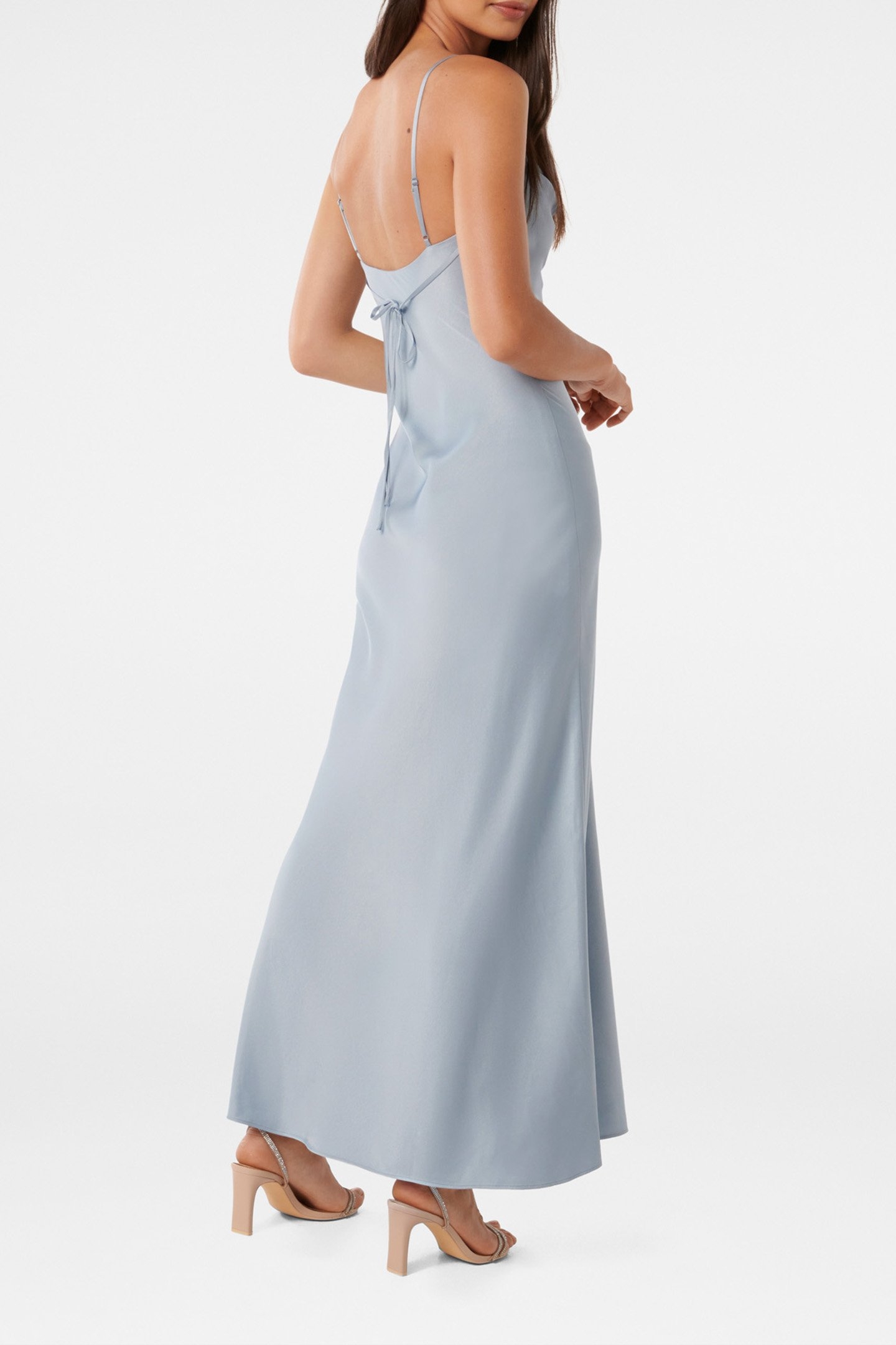 MIA SATIN MAXI DRESS ICE BLUE 2