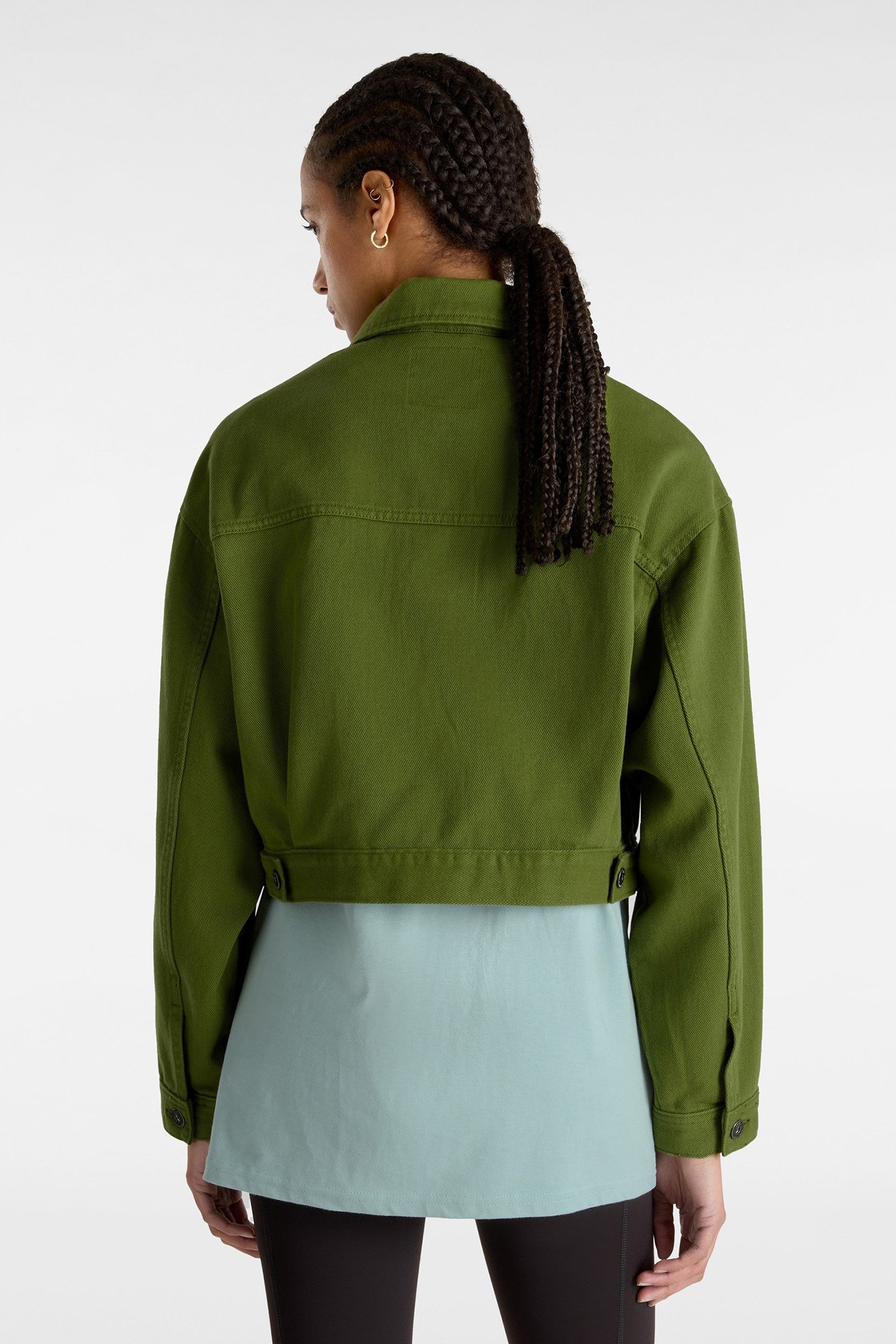 RAYNES CROP TRUCKER JACKET PESTO 2