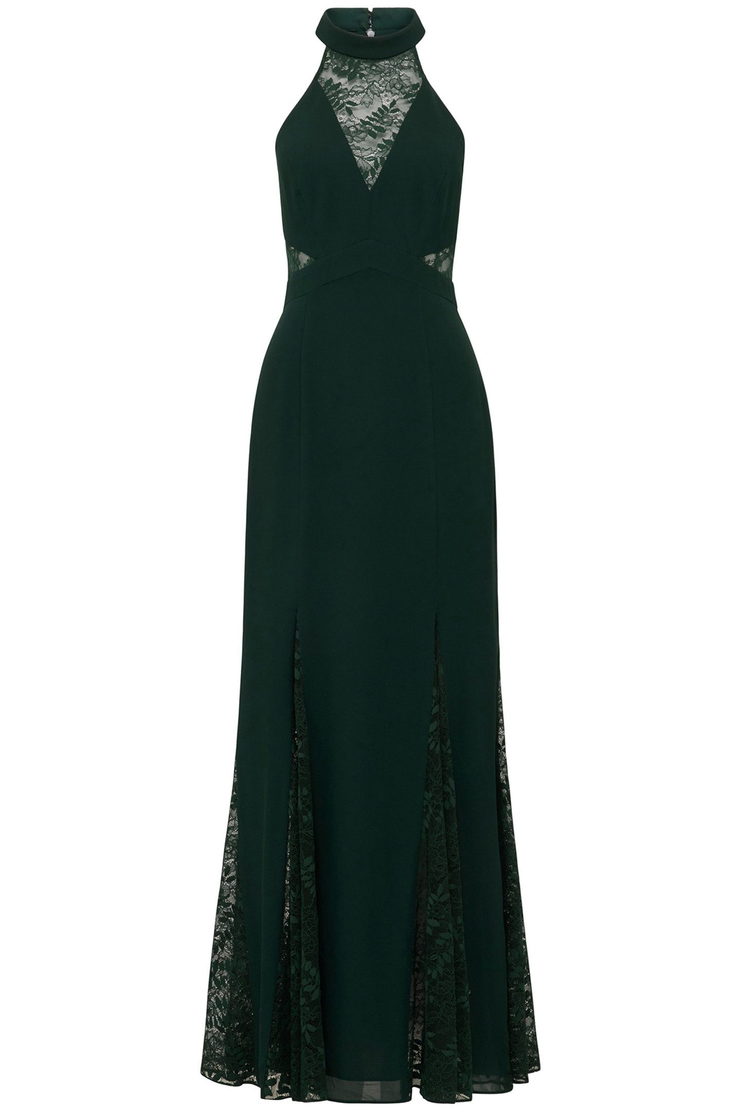 WINSLET LACE SPLICE MAXI DRESS DARK GREEN 3