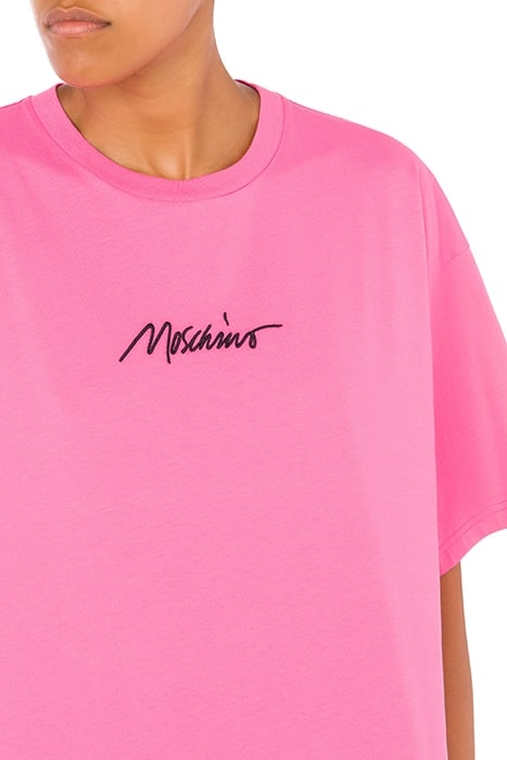 ORGANIC JERSEY T-SHIRT LOGO EMBROIDERY PINK 4