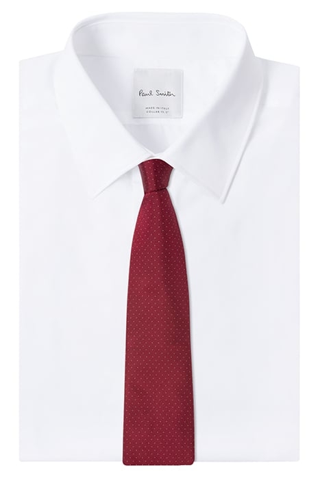 MEN TIE 8CM WIDE PIN DOT BURGUNDY/ BORDE 3