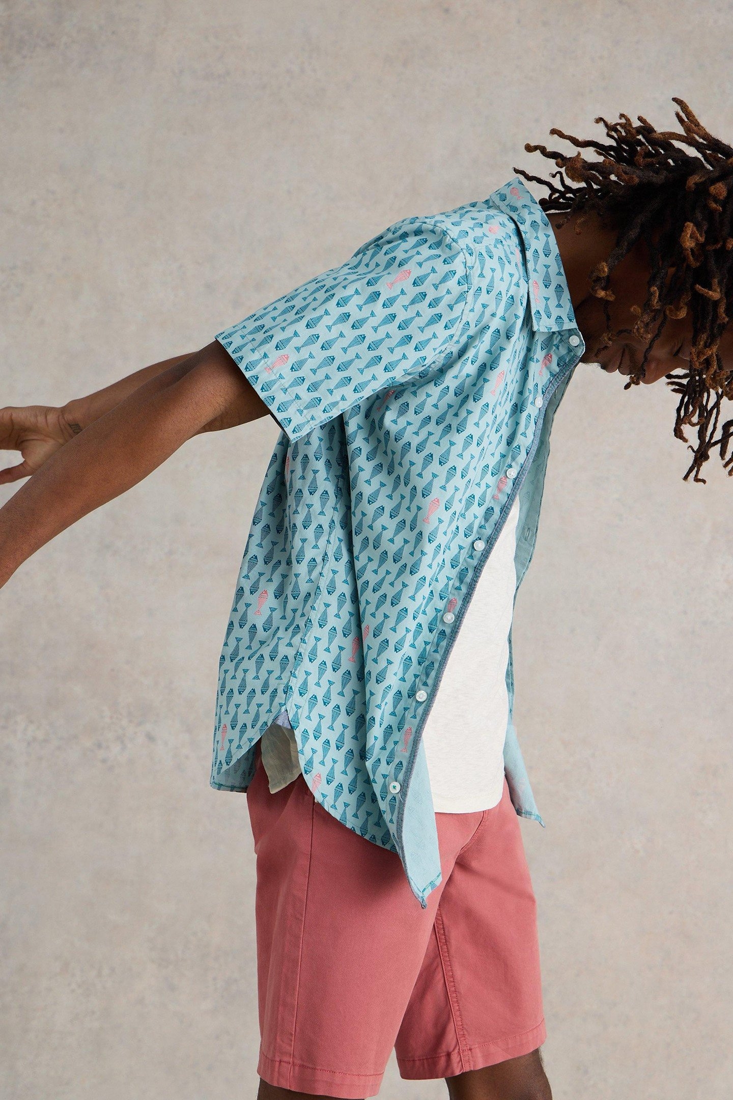 GEO FISH PRINTED SS SHIRT BLUE PRINT 5