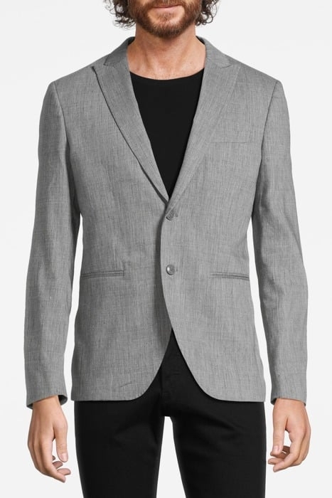 TWO BUTTON SKINNY PEAK LAPEL MED GREY 1
