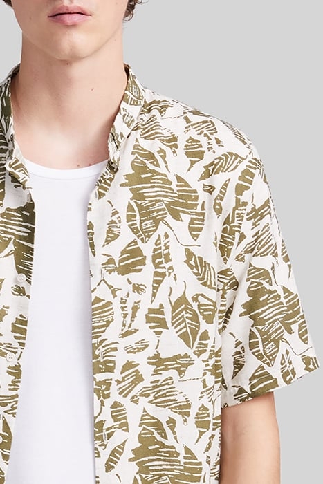 KHAKI REGULAR SHIRT WITH ETHNIC MOTIFS 5