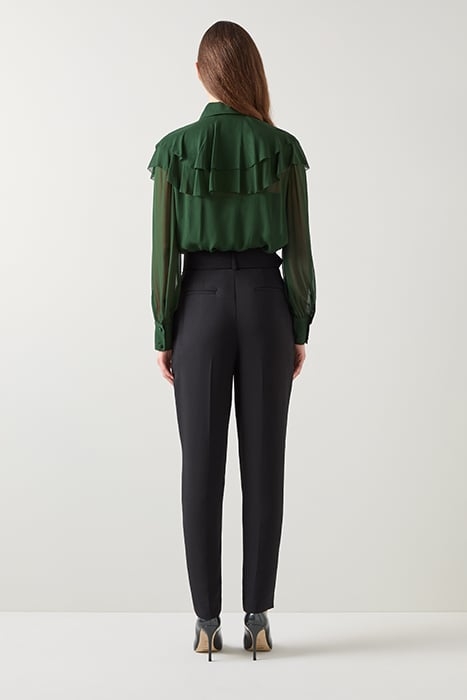 MARGAUX RUFFLE BLOUS DARK GREEN 2