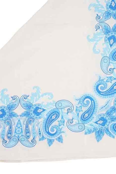 SCARF SANTORINI ECRU, BLUE 3