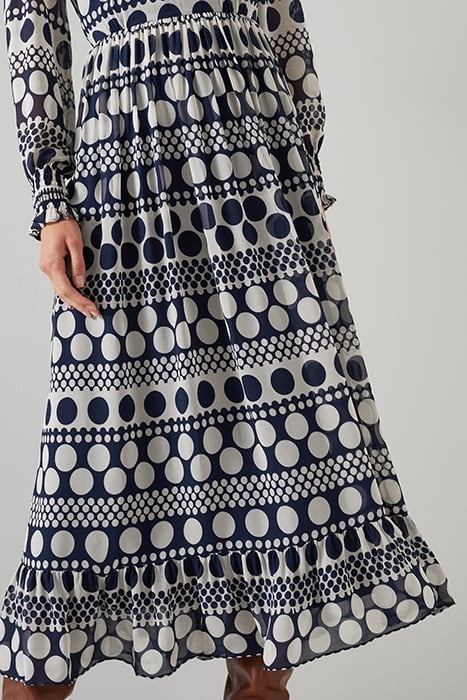 SUSIE - MIDI DRESS NAVY/CREAM 4