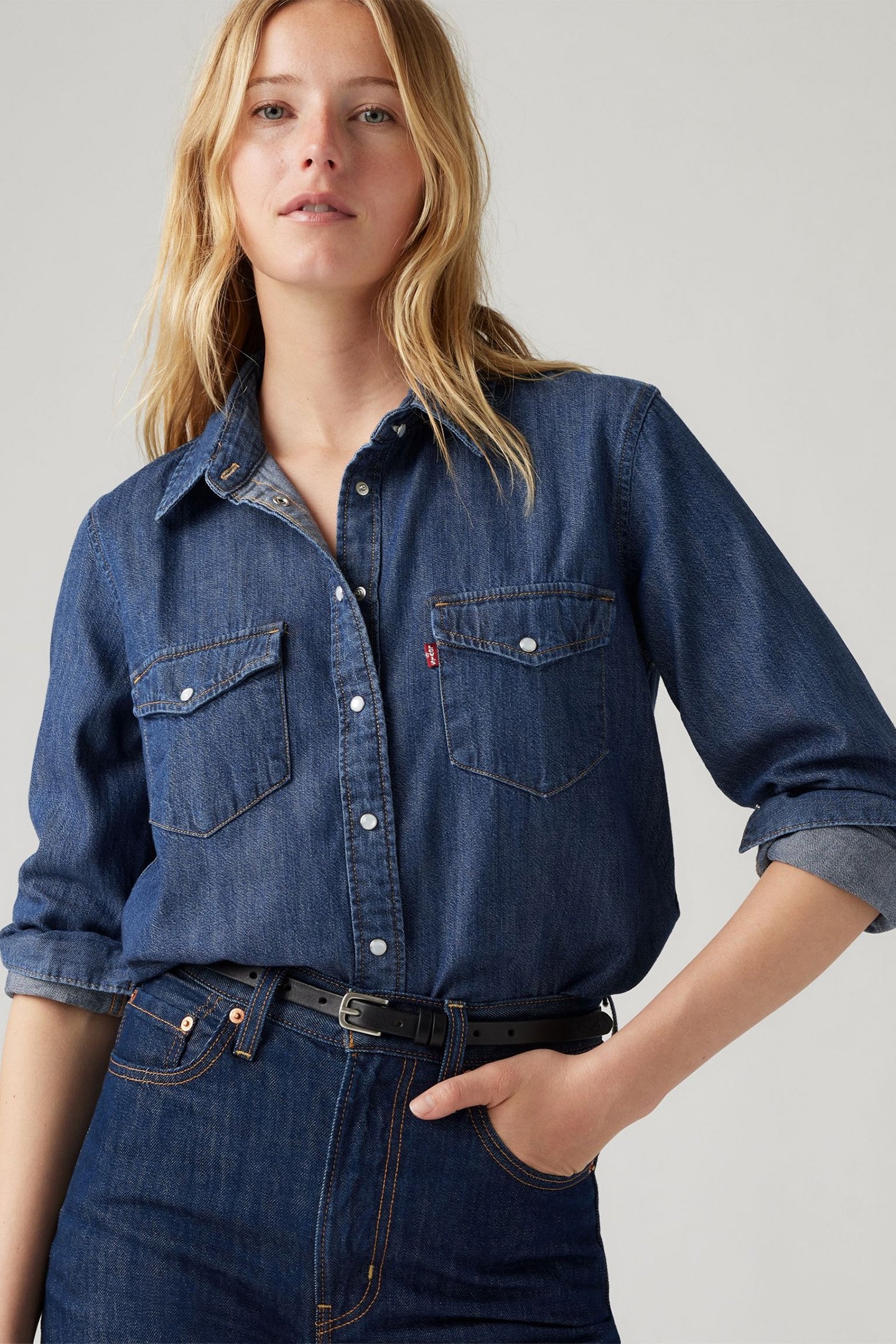 ICONIC WESTERN DENIM SHIRT IN AIR SPACE 5