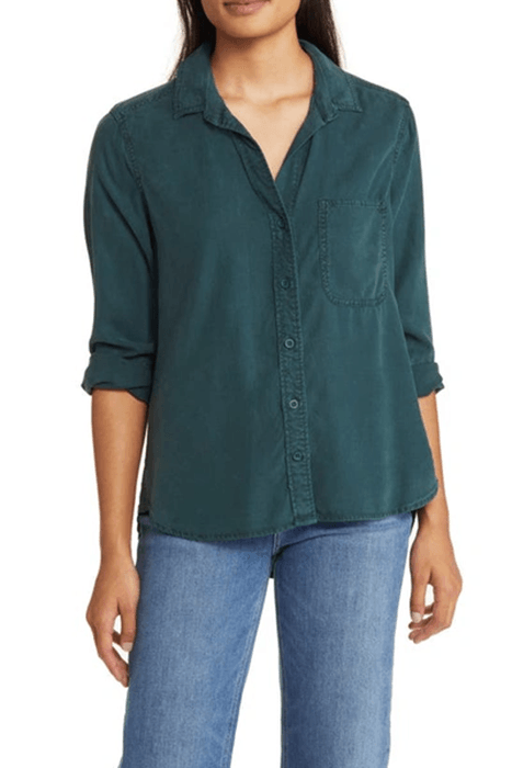 SHIRT TAIL BUTTON DOWN JADE NIGHT 1